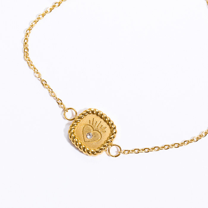 Estilo barroco estilo clássico estrela lua banhado em aço inoxidável pulseiras banhadas a ouro 18K