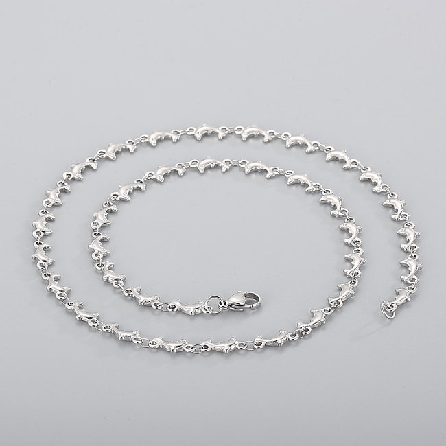 Dolphin Stainless Steel  Chain Necklace