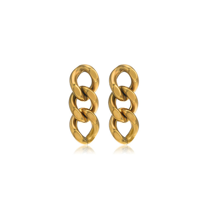 Fashion Geometric Stainless Steel  Gold Plated Drop Earrings 1 Pair