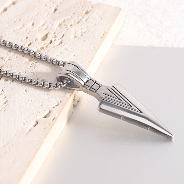 Retro Arrow Stainless Steel Plating Pendant Necklace