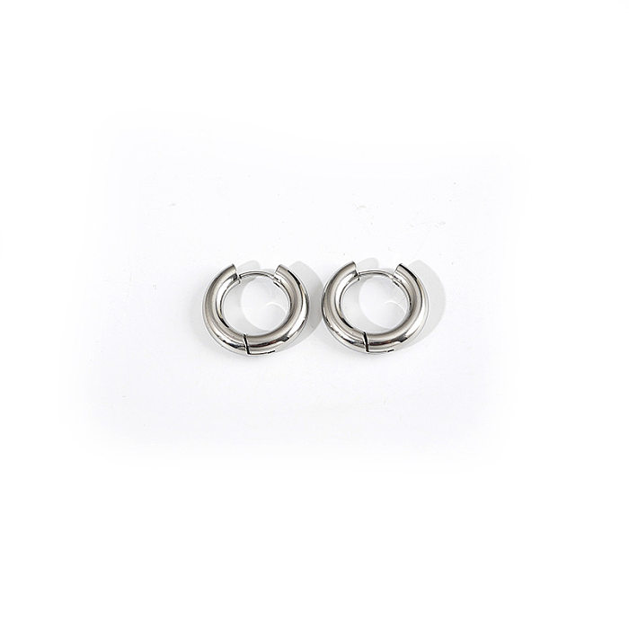 1 Pair Fashion Geometric Stainless Steel Hoop Earrings