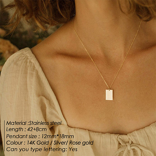 Simple Style Rectangle Stainless Steel  Plating Layered Necklaces