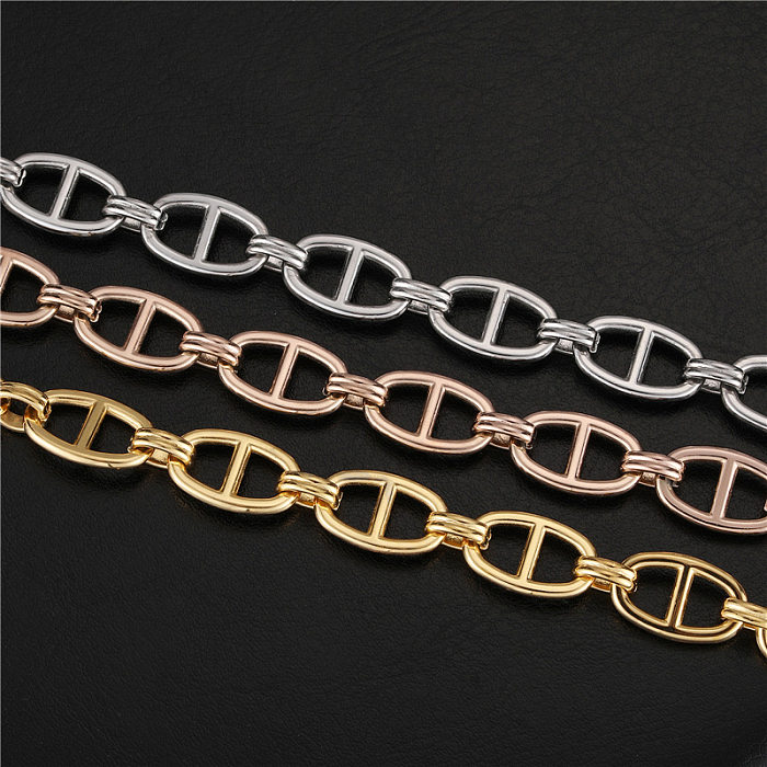 Bracelets en acier inoxydable de couleur unie de style simple en vrac