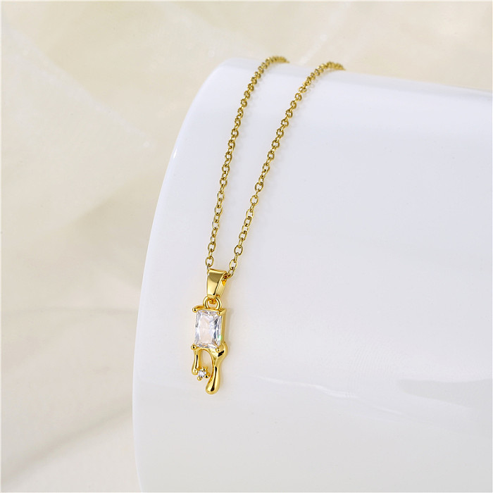 Atacado estilo coreano árvore de natal formato de coração flor aço inoxidável 18k banhado a ouro colar pingente de zircão