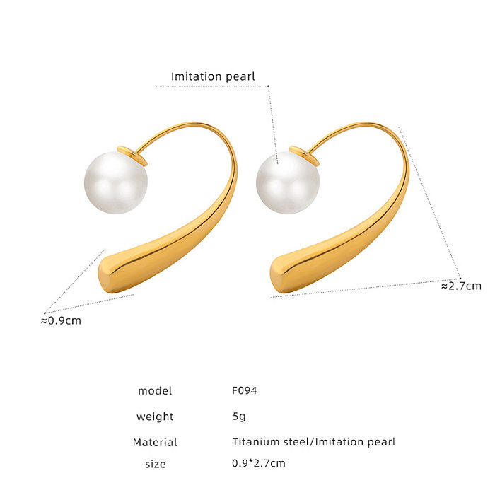 1 paire de clous d'oreilles en forme de cœur, Style Simple, incrustation de fleur, strass en acier inoxydable, perles