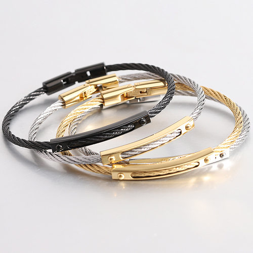 Basic Solid Color Stainless Steel Bangle In Bulk