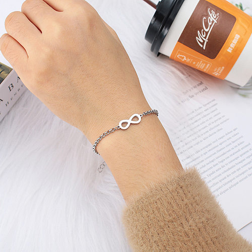 New Lucky Number 8 Stainless Steel Stainless Steel Bracelet Jewelry Wholesale