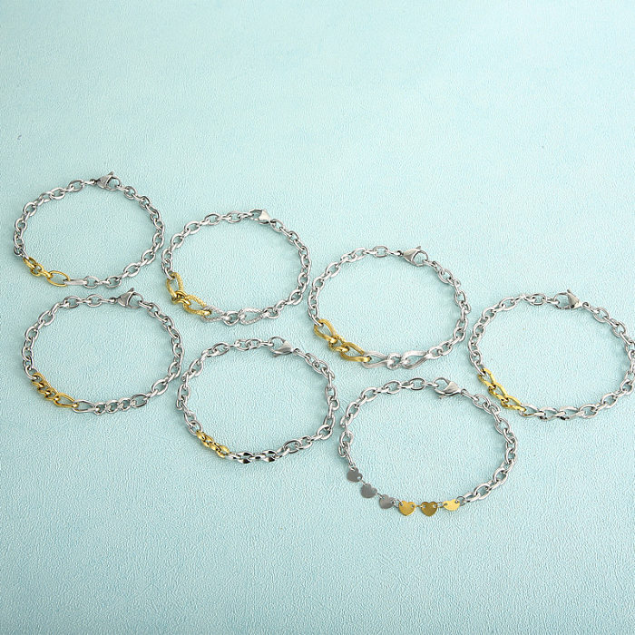 Pulseiras geométricas de aço de titânio fashion patchwork pulseiras de aço inoxidável