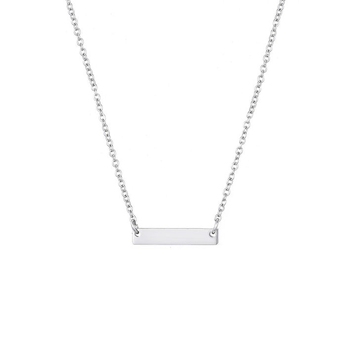 Schmuck Einfache und zarte geometrische rechteckige Anhänger Edelstahl Halskette Halskette Vertrieb Großhandel Schmuck