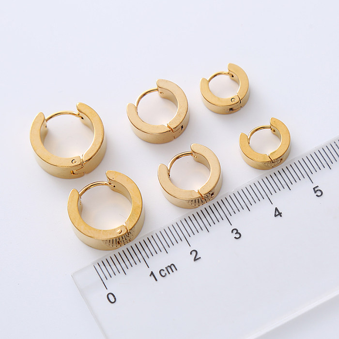 12 Pairs Fashion Solid Color Stainless Steel  Polishing Earrings