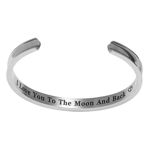 Simple Style Classic Style Letter Stainless Steel Bangle