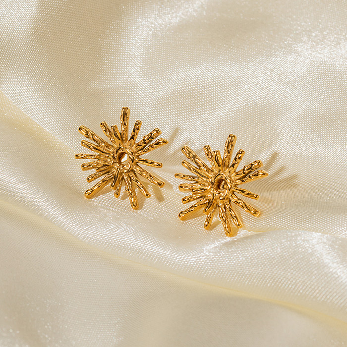 1 Pair IG Style Simple Style Flower Plating Stainless Steel  18K Gold Plated Ear Studs
