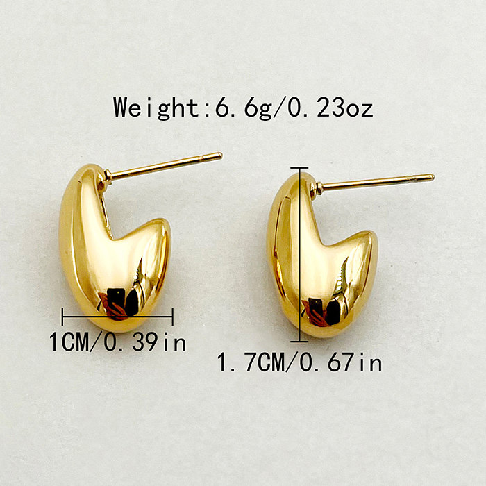 1 Pair Casual Simple Style Commute Solid Color Plating Stainless Steel  Gold Plated Ear Studs