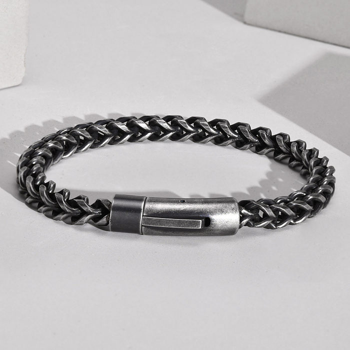 Simple Style Solid Color Stainless Steel Bracelets Stainless Steel Bracelets