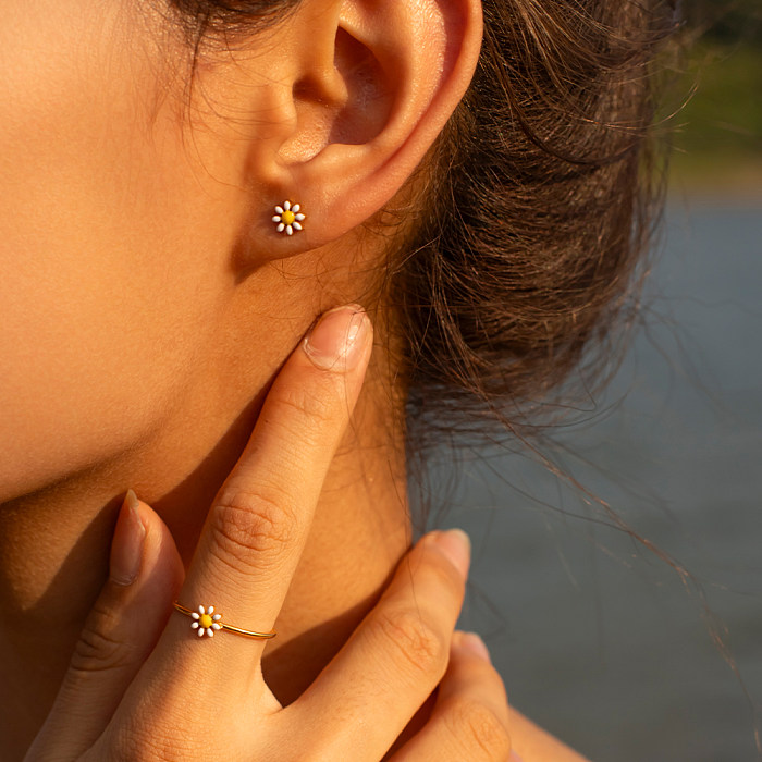1 paire de boucles d'oreilles plaquées or 18 carats, Style Vintage, incrustation de placage géométrique, perles artificielles en acier inoxydable