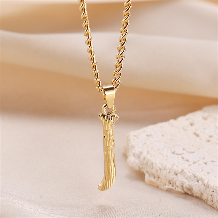 Sweet Simple Style Artistic Letter Stainless Steel  Plating 18K Gold Plated Pendant Necklace