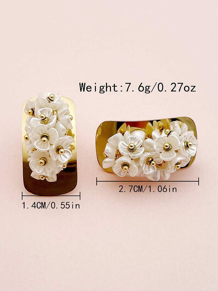 1 Pair Romantic Sweet Flower Stainless Steel  Polishing Plating Gold Plated Ear Studs