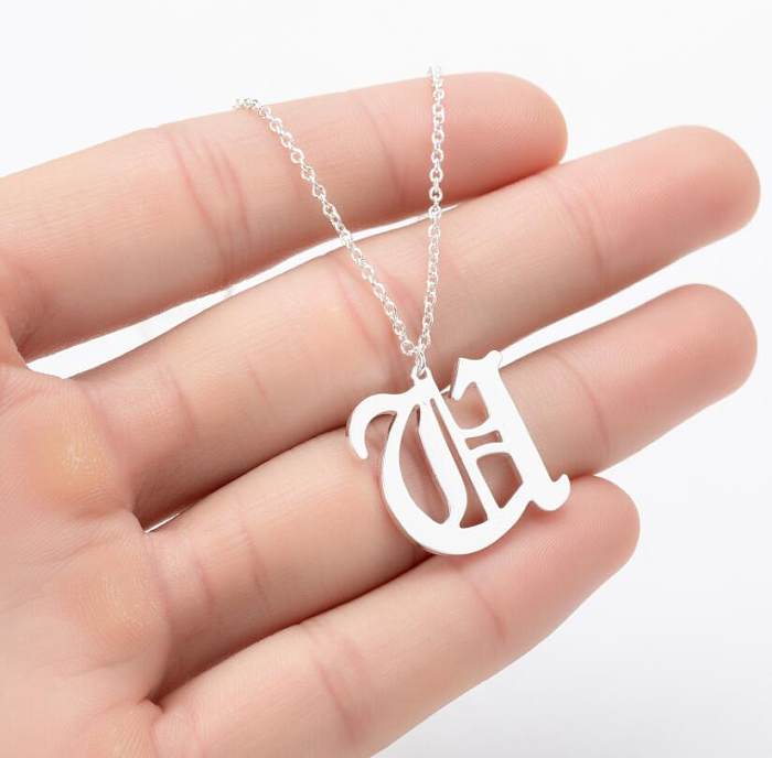 Simple Style Letter Stainless Steel  Plating Pendant Necklace