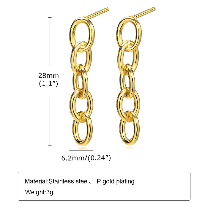 1 Pair Streetwear Geometric Plating Stainless Steel  Drop Earrings