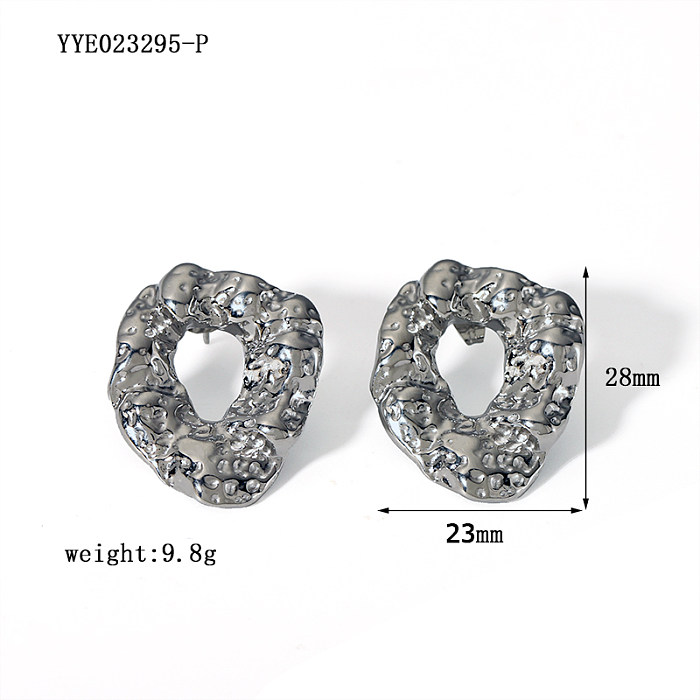 1 Pair Simple Style Solid Color Irregular Plating Stainless Steel  18K Gold Plated Ear Studs