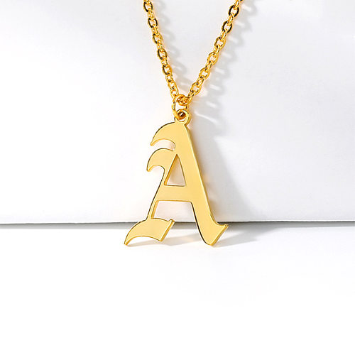 1 Piece Ethnic Style Letter Stainless Steel  Plating Pendant Necklace