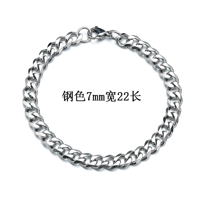European And American Stainless Steel Bracelet Personality Cuban Chain Bracelet