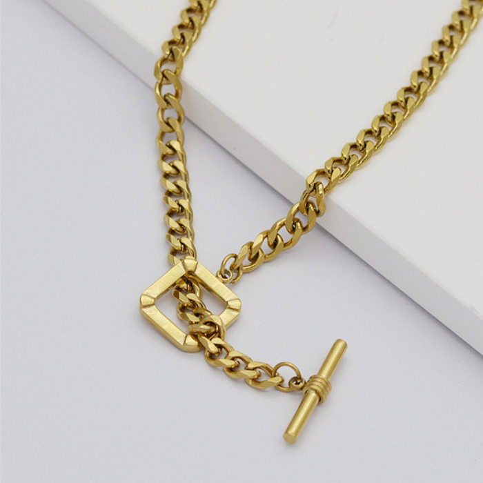 Clavicle Chain Thick Chain Female Simple Versatile Buckle Stainless Steel Necklace