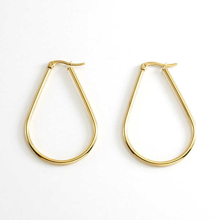 Simple Style Water Droplets Stainless Steel  Plating Earrings 1 Pair