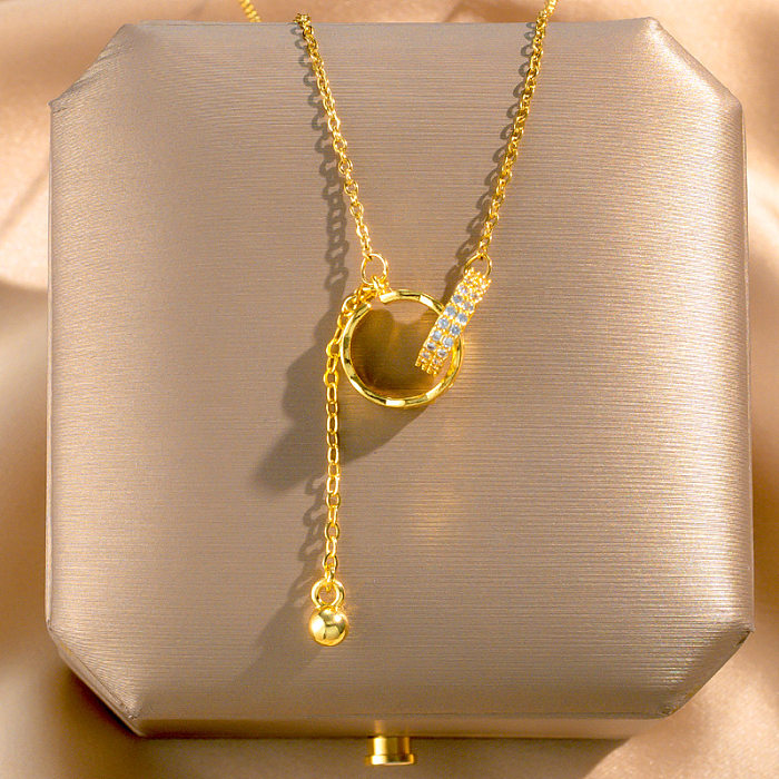 Colar banhado a ouro geométrico de aço inoxidável da moda