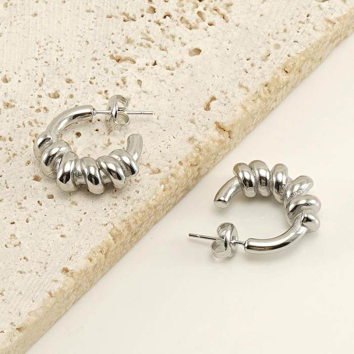 1 Pair Classic Style Geometric Plating Stainless Steel  Earrings