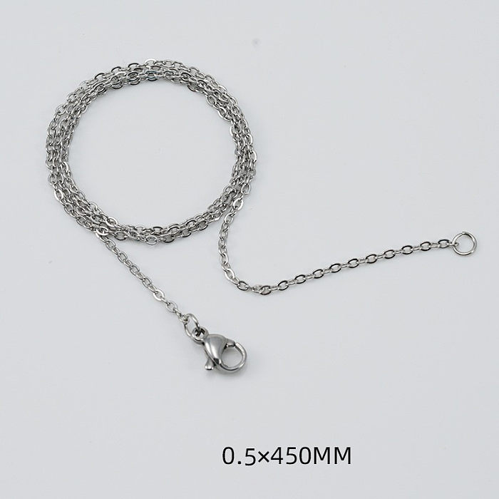 Simple Style Solid Color Stainless Steel  Chain Necklace 1 Piece