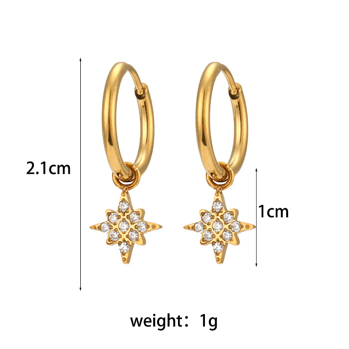Fashion Geometric Stainless Steel  Earrings Zircon Stainless Steel  Earrings