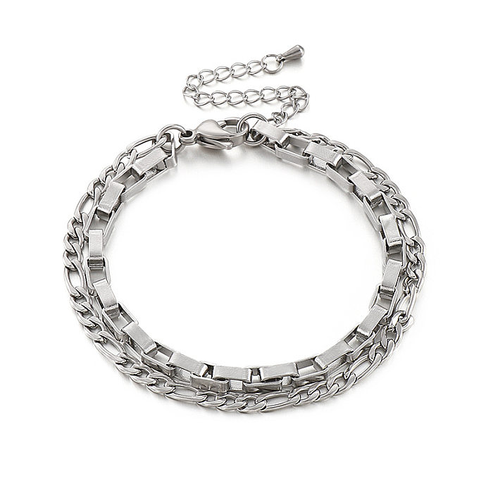 Chaîne en acier inoxydable, Bracelet Double couche Simple, vente en gros de bijoux