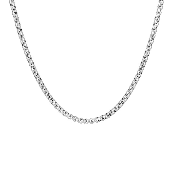 Hip-Hop Simple Style Solid Color Stainless Steel  Chain Necklace