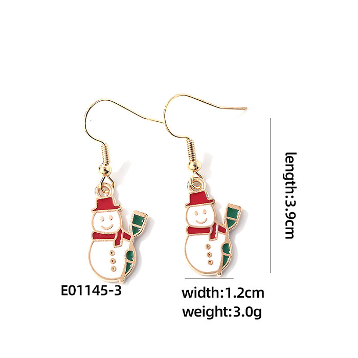 1 Pair Casual Cute Sweet Christmas Tree Santa Claus Christmas Socks Plating Stainless Steel  Drop Earrings