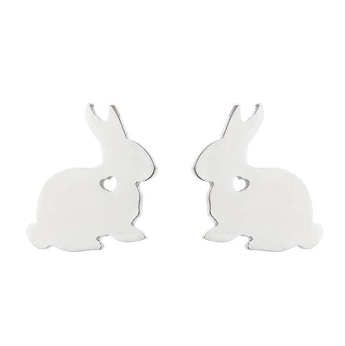 1 Paar Ohrstecker im japanischen Stil mit Kaninchenmotiv und Edelstahlbeschichtung