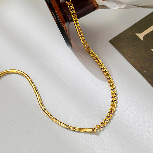 Simple Style Asymmetrical Stainless Steel Plating Necklace