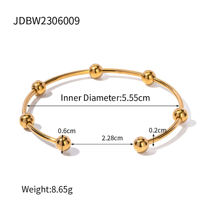 Elegant Solid Color Stainless Steel 18K Gold Plated Cuff Bracelets In Bulk