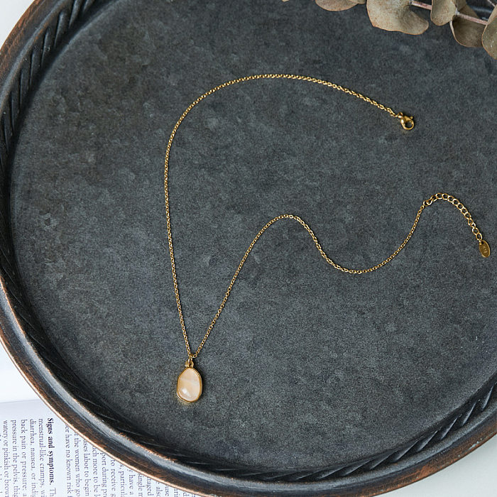 Colar com pingente banhado a ouro geométrico de aço inoxidável da moda, 1 peça