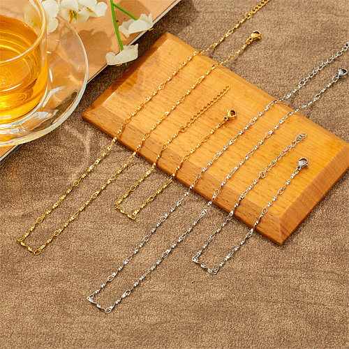 Casual Simple Style Classic Style Solid Color Stainless Steel  Stainless Steel Polishing Plating Gold Plated Necklace