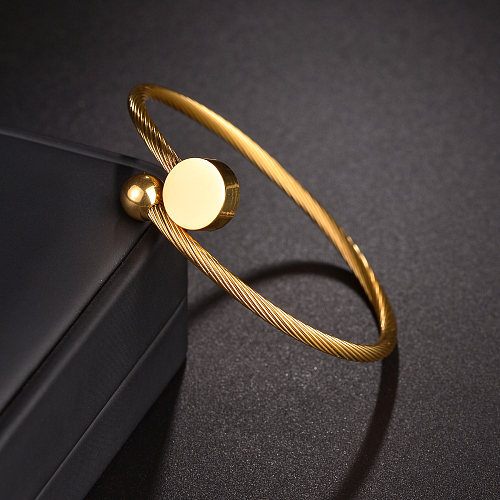 Estilo clássico estrela flor chapeamento de aço inoxidável pulseiras banhadas a ouro 18K