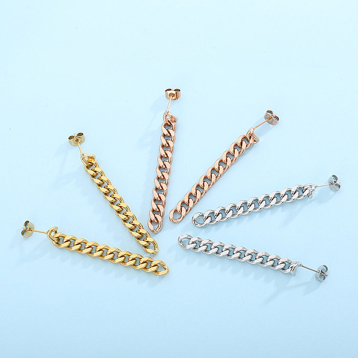 Simple Style Geometric Stainless Steel  Dangling Earrings Plating No Inlaid Stainless Steel  Earrings