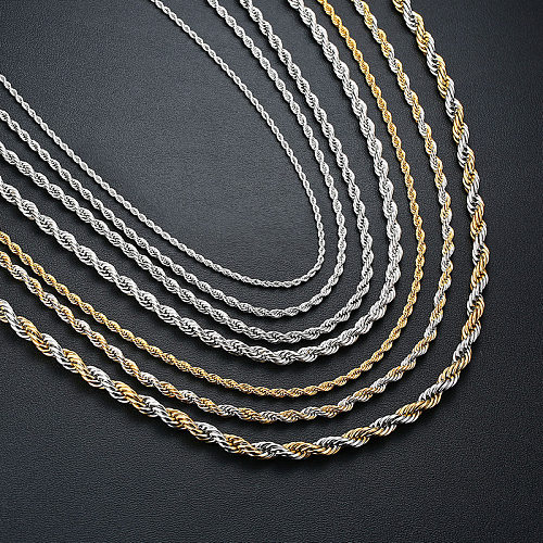 Simple Style Twist Stainless Steel Necklace Plating Stainless Steel  Necklaces