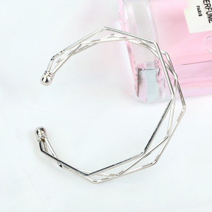 Simple Style Geometric Solid Color Stainless Steel Bangle 1 Piece