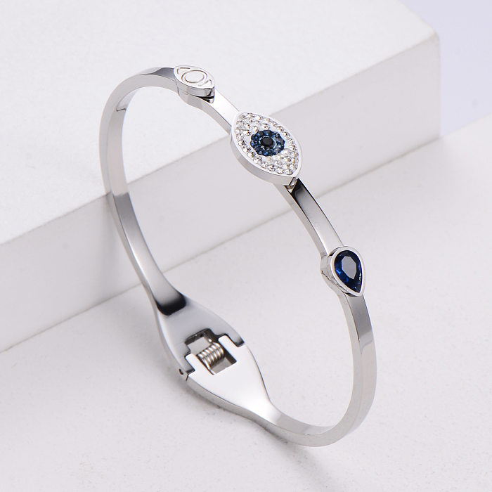Bracelet coréen Simple en acier inoxydable, mode mauvais œil, bijoux en gros