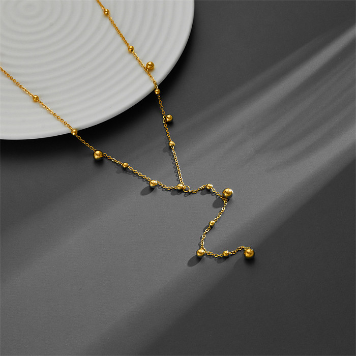 IG Style Simple Style Round Stainless Steel Plating Hollow Out 18K Gold Plated Necklace