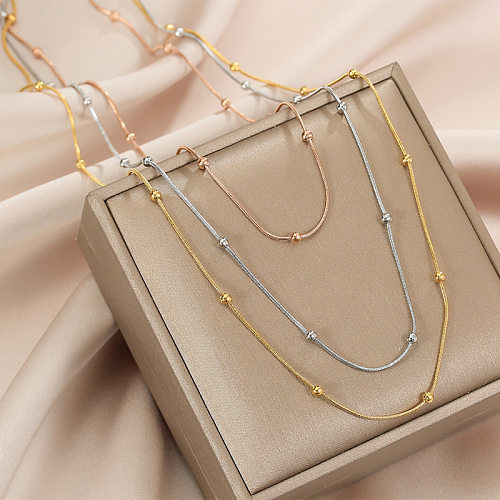 Simple Style Geometric Stainless Steel Plating Layered Necklaces 1 Piece