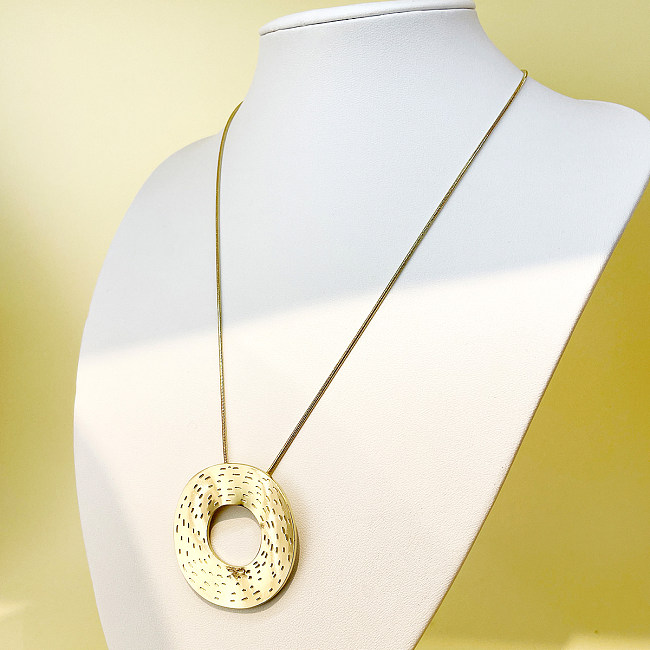 Exaggerated Circle Stainless Steel  Polishing Plating Gold Plated Necklace