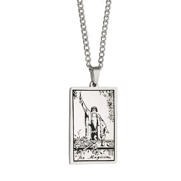 Retro Tarot Stainless Steel  Stainless Steel Plating Necklace