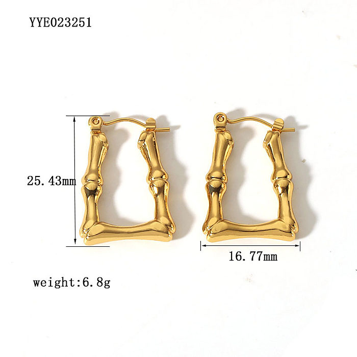 1 paire de clous d'oreilles en acier inoxydable plaqué or 18 carats, Style Simple, couleur unie
